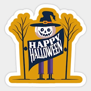 Happy Halloween Scarecrow Sticker